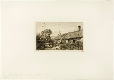 Köylü Evi ile Peyzaj by Charles Emile Jacque