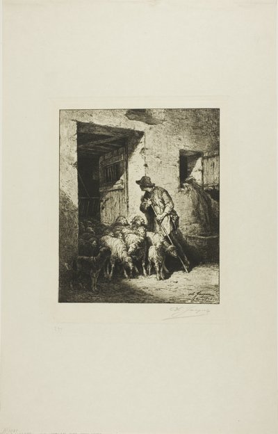 Koyunları Dışarı Bırakmak by Charles Emile Jacque