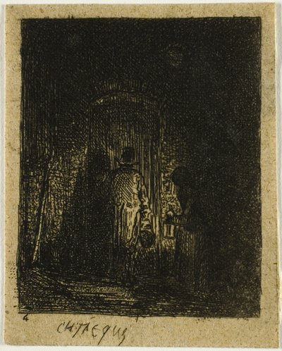 Fenerli kadın ve erkek by Charles Emile Jacque