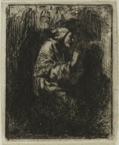 keşiş dua ederken by Charles Emile Jacque