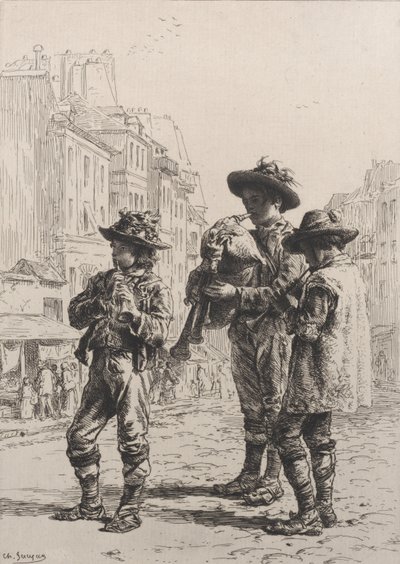 Pifferaris, 1864. by Charles Emile Jacque