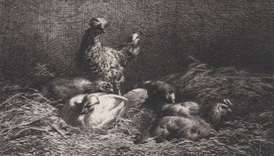 Tavuklar, 1867. by Charles Emile Jacque