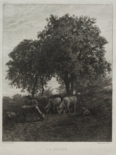 Dinlenme by Charles Emile Jacque