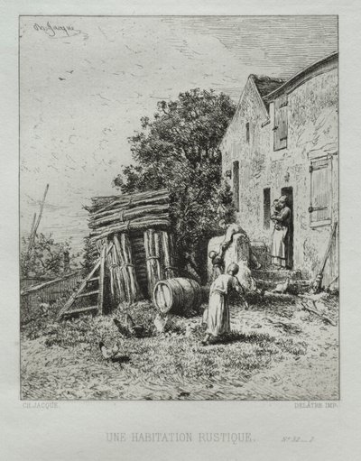 Rustik Ev. by Charles Emile Jacque