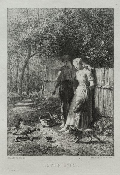 ilkbahar by Charles Emile Jacque