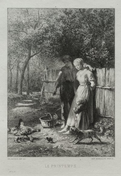 Bahar zamanı. by Charles Emile Jacque