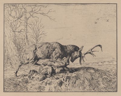 Bir Kurtla Dövüşen Geyik, Antoine Louis Barye