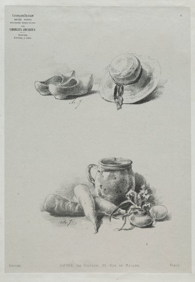 Natürmort by Charles Emile Jacque