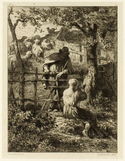 Yaz by Charles Emile Jacque
