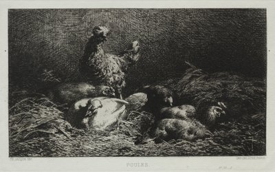 Tavuklar. by Charles Emile Jacque