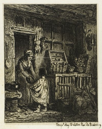 Meyve Tüccarı ve Çocuk by Charles Emile Jacque