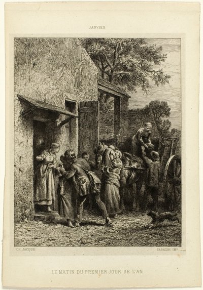 Yılın İlk Günü Sabahı by Charles Emile Jacque