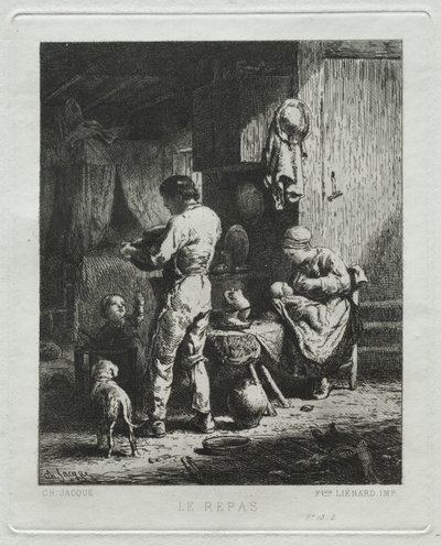 yemek by Charles Emile Jacque