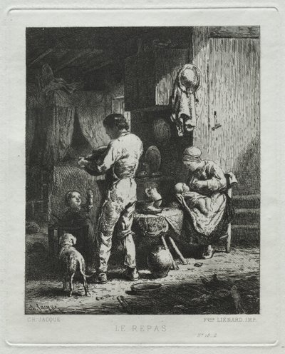 Yemek. by Charles Emile Jacque