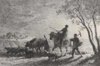 Tarlalardan Dönüş, 1865. by Charles Emile Jacque