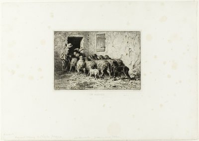 Eve Gelen Koyun by Charles Emile Jacque