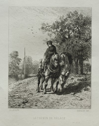 Çekme Yolu. by Charles Emile Jacque