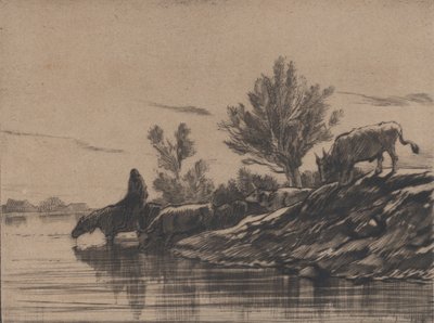 Sulama Deliği, 1848. by Charles Emile Jacque
