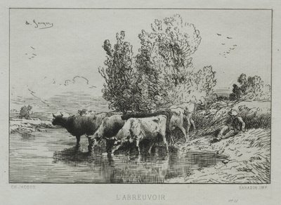 Sulama Yeri. by Charles Emile Jacque