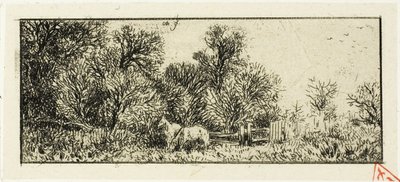 Bir Ormanda İki At by Charles Emile Jacque