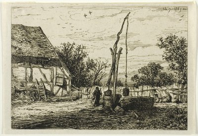 Peki bir Çiftlik Avlusunda by Charles Emile Jacque