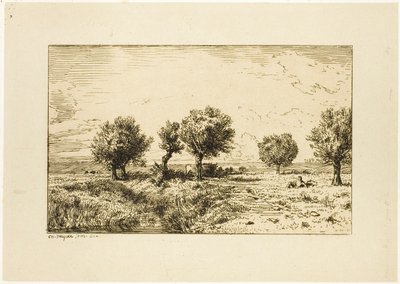 Manzaradaki Söğütler by Charles Emile Jacque