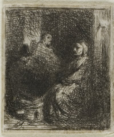 Kızarmış yemek satan kadın by Charles Emile Jacque