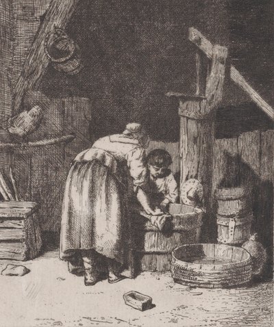 Kadın Yıkama, ca. 1845-50. by Charles Emile Jacque