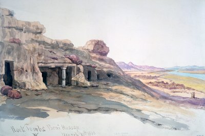 Kaya Mezarları, Beni Hassan, 10 Mart 1863, Mısır, 1863 by Charles Émile de Tournemine