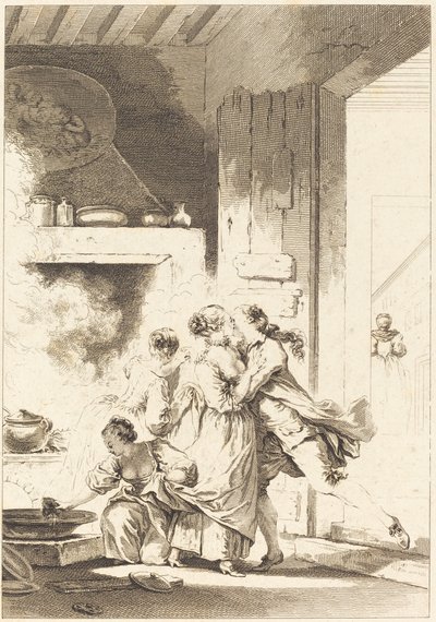 Asla her şeyi düşünmüyoruz by Charles Emmanuel Patas after Jean Honoré Fragonard