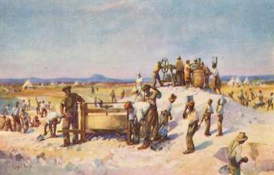 Alüvyonlu Elmas Kazıları (renkli lito) by Charles Ernest Peers