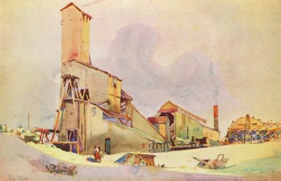 Rand üzerinde eski tip bir maden başlığı (renkli lito) by Charles Ernest Peers