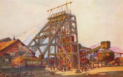 Johannesburg Altın Madeni Başlığı (renkli lito) by Charles Ernest Peers