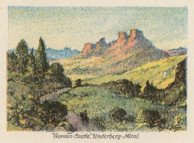 Güney Afrika: "Bahçe Kalesi," Underberg, Natal (renkli taş baskı) by Charles Ernest Peers