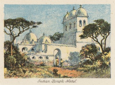 Güney Afrika: Hint Tapınağı, Natal (renkli lito) by Charles Ernest Peers