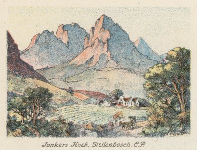 Güney Afrika: Jonkers Hoek, Stellenbosch, CP (renkli lito) by Charles Ernest Peers