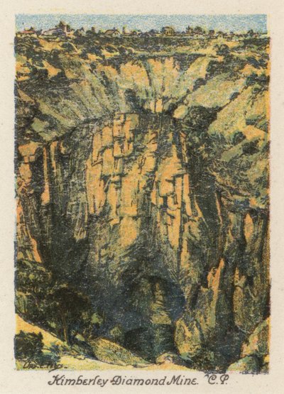 Güney Afrika: Kimberley Elmas Madeni, CP (renkli lito) by Charles Ernest Peers