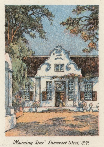 Güney Afrika: "Morning Star," Somerset West, CP (renkli lito) by Charles Ernest Peers
