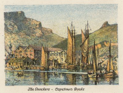 Güney Afrika: Snoekers, Capetown Rıhtımı (renkli lito) by Charles Ernest Peers
