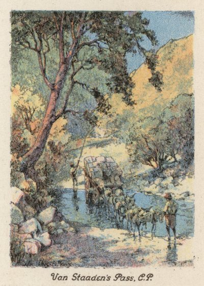 Güney Afrika: Van Staaden Geçidi, CP (renkli lito) by Charles Ernest Peers