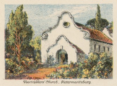 Güney Afrika: Voortrekkers Kilisesi, Pietermaritzburg (renkli litografi) by Charles Ernest Peers