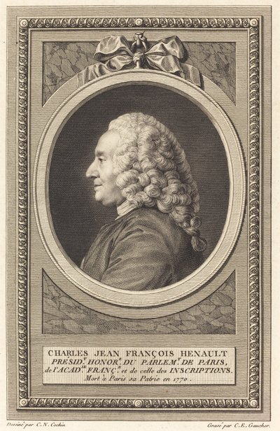 Charles Jean François Henault by Charles Etienne Gaucher after Charles Nicolas Cochin II