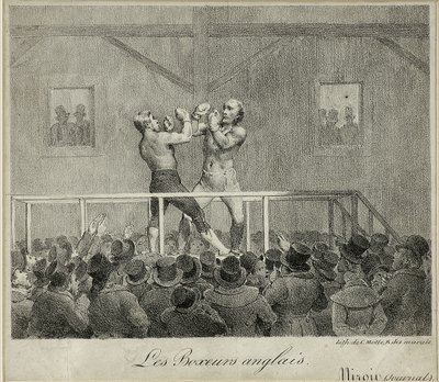 İngiliz Boksörleri (lito) by Charles Etienne Pierre Motte