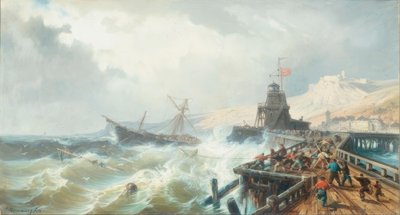 Tehlikedeki bir gemiyi kurtarmak by Charles Euphrasie Kuwasseg