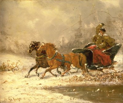 Kışın Eve Dönüş by Charles Ferdinand De La Roche