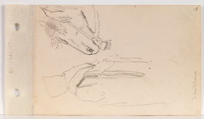 Bir Yankton Kızılderilisi ve Bir At Çalışması (yaprak 18 recto) by Charles Ferdinand Wimar