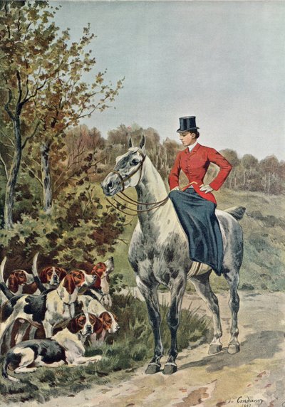 Rougeron-Vignerot tarafından kazınmış 'Paris-Noel 1892-93'ten Tazılı Süvari, 1892 by Charles Fernand de Condamy