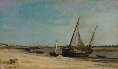 Étaples Sahilinde Tekneler by Charles Francois Daubigny