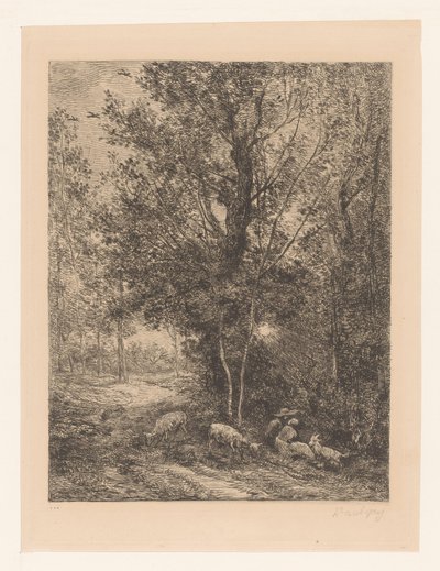 Bos rustende geitenhoeders ile tanıştı Çoban ve çoban kadın by Charles Francois Daubigny