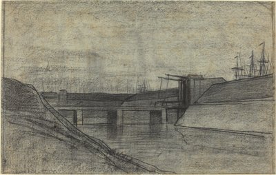 Haliç üzerinde köprü by Charles Francois Daubigny